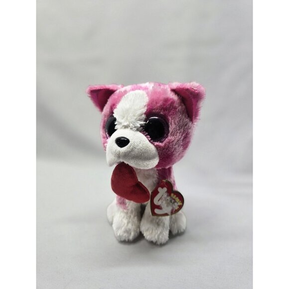 Ty Beanie Boo “Romeo” the Pink Dog Holding Heart (6 inch) Vintage Beanies - Picture 12 of 12